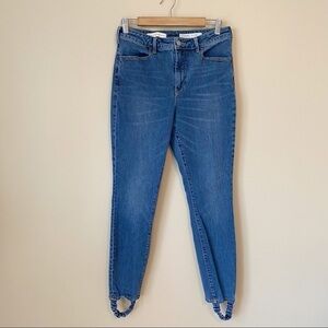 Pilcro Script High Rise Blue Jeans with Stirrups - 30